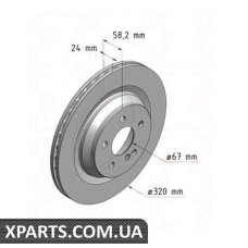 Тормозной диск 320x24 ZIMMERMANN 400366120 (аналог MERCEDES BENZ 2214230412)