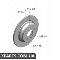 Гальмівний диск 300x12 ZIMMERMANN 400366220 (аналог MERCEDES BENZ 2214230712 для Mercedes-Benz W221 S-Class)