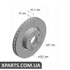 Тормозной диск 322x32 ZIMMERMANN 400366420 (аналог MERCEDES BENZ 2044210812)