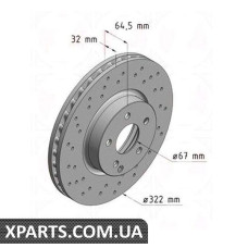 Тормозной диск 322x32  ZIMMERMANN 400366452 (аналог MERCEDES BENZ 2044210812 для  Mercedes Benz W204 C-Class)