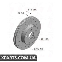 Гальмівний диск 295x28 ZIMMERMANN 400366520 (аналог MERCEDES BENZ 2044210912 для Mercedes-Benz W204 C-Class)