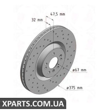 Диск гальмівний 375x32 ZIMMERMANN 400367052 (аналог MERCEDES BENZ 1644210612 для Mercedes Benz X164 GL-Class)