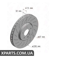 Гальмівний диск ZIMMERMANN 400367352 (аналог CHRYSLER 5135475AA)