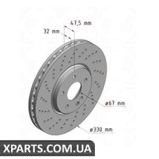 Гальмівний диск ZIMMERMANN 400367352 (аналог CHRYSLER 5135475AA)