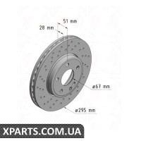 Гальмівний диск 295x28 ZIMMERMANN 400367920 (аналог MERCEDES BENZ 2464212512 для Mercedes-Benz W246 B-Class)
