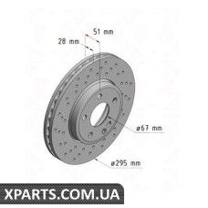 Тормозной диск 295x28  ZIMMERMANN 400367920 (аналог MERCEDES BENZ 2464212512 для  Mercedes Benz W246 B-Class)