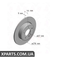 Гальмівний диск 276x9 ZIMMERMANN 400368020 (аналог MERCEDES BENZ 2464230012 для Mercedes-Benz W246 B-Class)