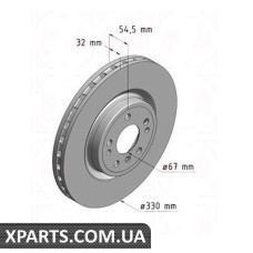 Гальмівний диск coat Z 330x32 ZIMMERMANN 400368320 (аналог MERCEDES BENZ 1664210612)