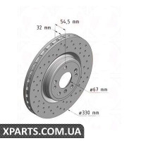 Диск гальмівний 330x32 ZIMMERMANN 400368352 (аналог MERCEDES BENZ 1664210612 для Mercedes Benz W166 M-Class)