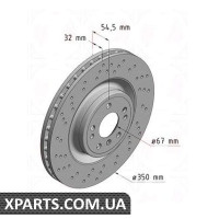 Гальмівний диск coat Z 350x32 ZIMMERMANN 400368520 (аналог MERCEDES BENZ 1664211012)