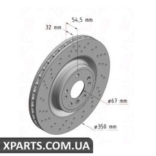 Тормозной диск coat Z 350x32 ZIMMERMANN 400368520 (аналог MERCEDES BENZ 1664211012)