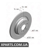 Гальмівний диск 325x14 ZIMMERMANN 400368620 (аналог MERCEDES BENZ 1664230012)