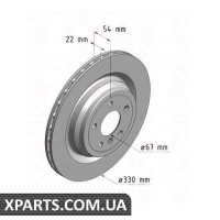 Гальмівний диск coat Z 330x22 ZIMMERMANN 400368720 (аналог MERCEDES BENZ 1664230600)