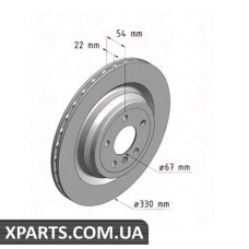 Тормозной диск coat Z 330x22 ZIMMERMANN 400368720 (аналог MERCEDES BENZ 1664230600)