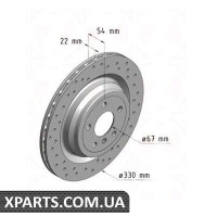 Диск гальмівний 330x22 ZIMMERMANN 400368752 (аналог MERCEDES BENZ 1664230600 для Mercedes Benz W166 M-Class)