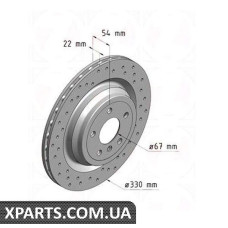 Тормозной диск 330x22  ZIMMERMANN 400368752 (аналог MERCEDES BENZ 1664230600 для  Mercedes Benz W166 M-Class)