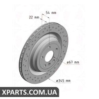 Гальмівний диск 345x22 ZIMMERMANN 400368820 (аналог MERCEDES BENZ 1664230312 для Mercedes-Benz W166 M-Class)