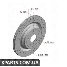 Гальмівний диск 345x22 ZIMMERMANN 400368820 (аналог MERCEDES BENZ 1664230312 для Mercedes-Benz W166 M-Class)