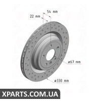 Гальмівний диск coat Z 330x22 ZIMMERMANN 400368920 (аналог MERCEDES BENZ 1664230412)