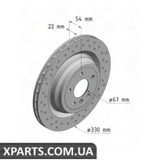 Тормозной диск coat Z 330x22 ZIMMERMANN 400368920 (аналог MERCEDES BENZ 1664230412)