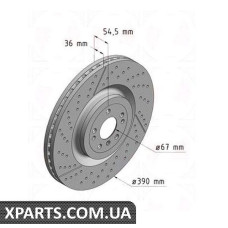 Гальмівний диск Zimmermann 400369820 (аналог MERCEDES BENZ 1664210512 для Mercedes-Benz W166 M-Class)