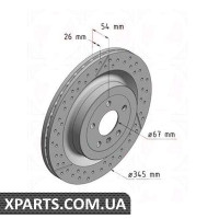 Гальмівний диск 345x26 ZIMMERMANN 400369920 (аналог MERCEDES BENZ 1664230512)