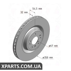 Тормозной диск 350x32 ZIMMERMANN 400550020 (аналог MERCEDES BENZ 1664210712)