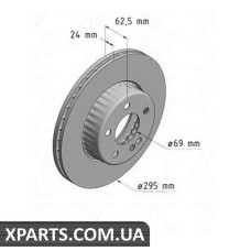 Гальмівний диск 295x24 ZIMMERMANN 400550730 (аналог MERCEDES BENZ 0004212412)