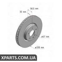 Диск гальмівний 330x32 ZIMMERMANN 400550920 (аналог MERCEDES BENZ 4474210012 для Mercedes Benz VITO W447)