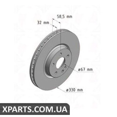 Тормозной диск 330x32  ZIMMERMANN 400550920 (аналог MERCEDES BENZ 4474210012 для  Mercedes Benz VITO W447)