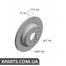 Тормозной диск 300x12  ZIMMERMANN 400551120 (аналог MERCEDES BENZ 4474230412 для  Mercedes Benz VITO W447)