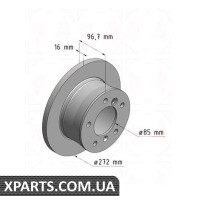 Гальмівний диск 272x16 ZIMMERMANN 400646920 (аналог MERCEDES BENZ 9024230112 для Mercedes-Benz SPRINTER 94-06)