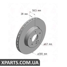 Тормозной диск 300x28  ZIMMERMANN 400647220 (аналог MERCEDES BENZ 6394210012 для  Mercedes Benz VITO BM639)