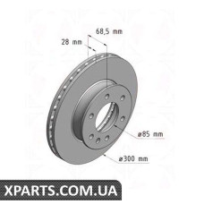 Тормозной диск 300x28 ZIMMERMANN 400647620 (аналог MERCEDES BENZ 9064210012)