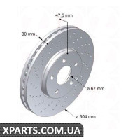 Гальмівний диск 304x30 ZIMMERMANN 400363900 (аналог MERCEDES BENZ 2204211712)