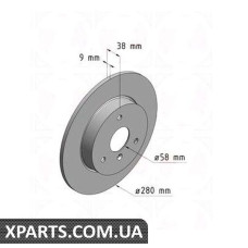 Тормозной диск 280x9 ZIMMERMANN 405410020 (аналог SMART 0004341V001)