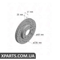 Гальмівний диск 236x20 ZIMMERMANN 430145452 (аналог OPEL 569014)