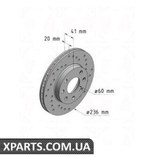 Гальмівний диск 236x20 ZIMMERMANN 430145452 (аналог OPEL 569014)