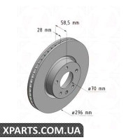Гальмівний диск 296x28 ZIMMERMANN 430146520 (аналог OPEL 569016)