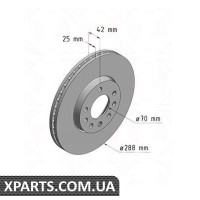 Гальмівний диск 288x25 ZIMMERMANN 430147320 (аналог OPEL 4801628 для OPEL, Chevrolet, GM VECTRA B 95-02)