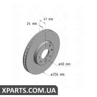 Гальмівний диск 256x24 ZIMMERMANN 430148220 (аналог OPEL 569059 для OPEL, Chevrolet, GM ASTRA G 98-04)