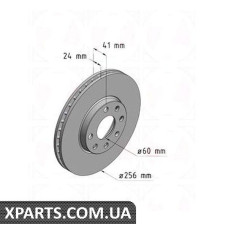 Гальмівний диск 256x24 ZIMMERMANN 430148220 (аналог OPEL 569059 для OPEL, Chevrolet, GM ASTRA G 98-04)