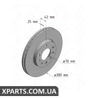 Гальмівний диск 280x25 ZIMMERMANN 430148320 (аналог OPEL 569060)