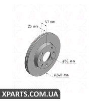 Гальмівний диск 240x20 ZIMMERMANN 430149420 (аналог OPEL 569021 для OPEL, Chevrolet, GM CORSA C 00-06)