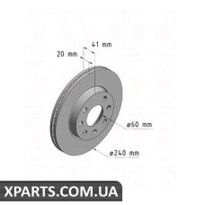 Тормозной диск 240x20  ZIMMERMANN 430149420 (аналог OPEL 569021 для  OPEL, Chevrolet, GM CORSA C 00-06)