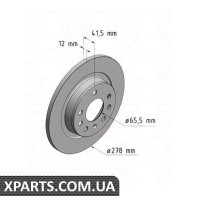 Гальмівний диск 278x12 ZIMMERMANN 430149720 (аналог FIAT 46836489 для OPEL, Chevrolet, GM VECTRA C)