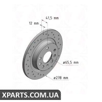 Гальмівний диск 278x12 ZIMMERMANN 430149752 (аналог FIAT 46836489 для OPEL, Chevrolet, GM VECTRA C)