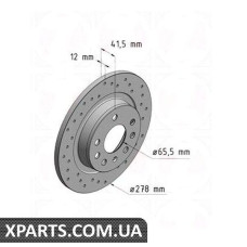 Тормозной диск 278x12  ZIMMERMANN 430149752 (аналог FIAT 46836489 для  OPEL, Chevrolet, GM VECTRA C)