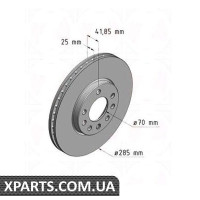 Гальмівний диск передній 285x25 ZIMMERMANN 430149820 (аналог FIAT 46836491 для OPEL, Chevrolet, GM Vectra C 02-)