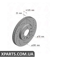 Гальмівний диск 285x25 ZIMMERMANN 430149852 (аналог FIAT 46836491 для OPEL, Chevrolet, GM VECTRA C)